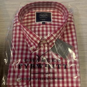 Charles Tyrwhitt Red Gingham Poplin Shirt